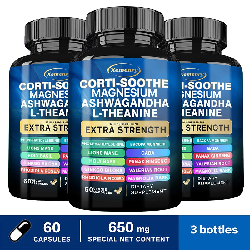 Corti-Soothe Cortisol Supplement with Magnesium, Ashwagandha, L-Theanine