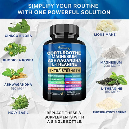 Corti-Soothe Cortisol Supplement with Magnesium, Ashwagandha, L-Theanine