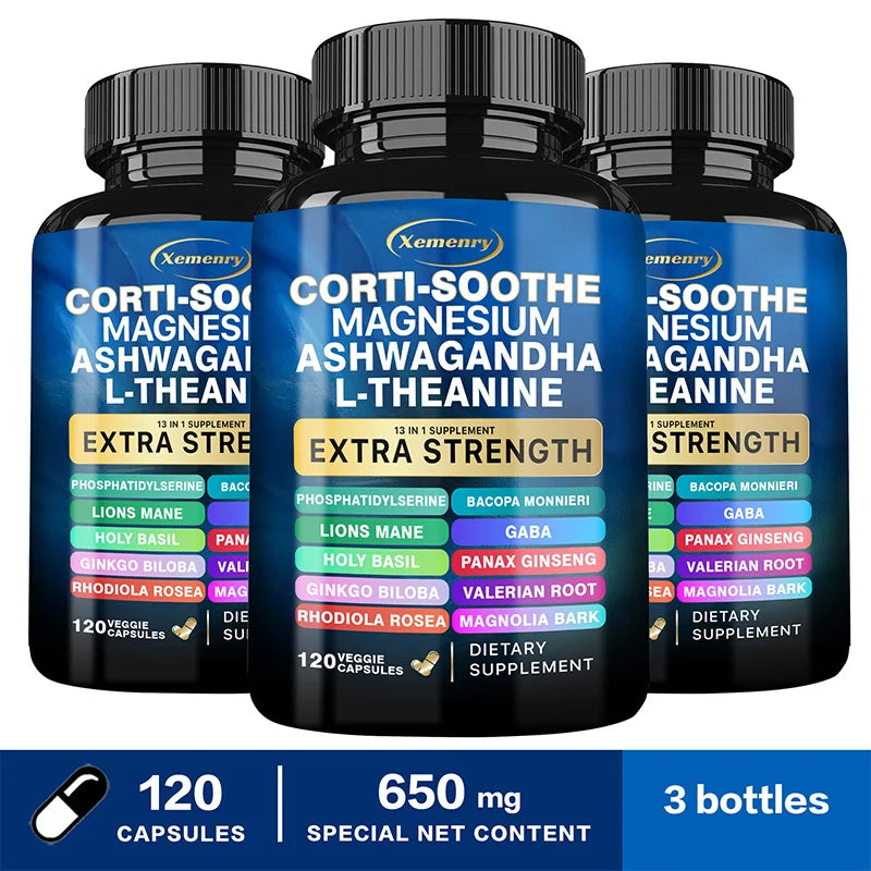 Corti-Soothe Cortisol Supplement with Magnesium, Ashwagandha, L-Theanine
