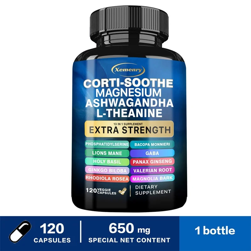 Corti-Soothe Cortisol Supplement with Magnesium, Ashwagandha, L-Theanine